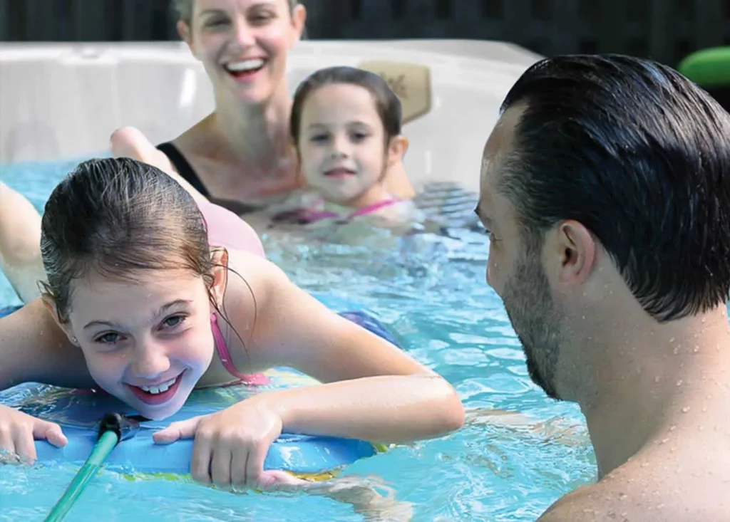 Home - Sunspa - Hot Tubs, Swim Spas &Amp; Service In Calgary Kids Enjoy Play Time In A 12 Ft Swim Spa All Season Pool
